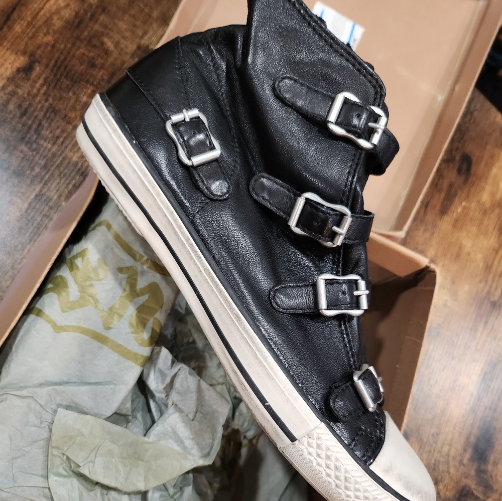 Ash Virgin Black Sneakers size 39 (8.5-9)&41(10.5-11), black in color, leather